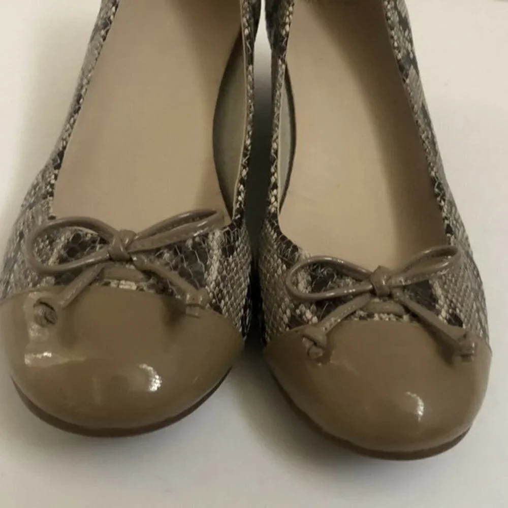 Cole Haan Womens Leather Shoes 8aa Snakeskin Wedge